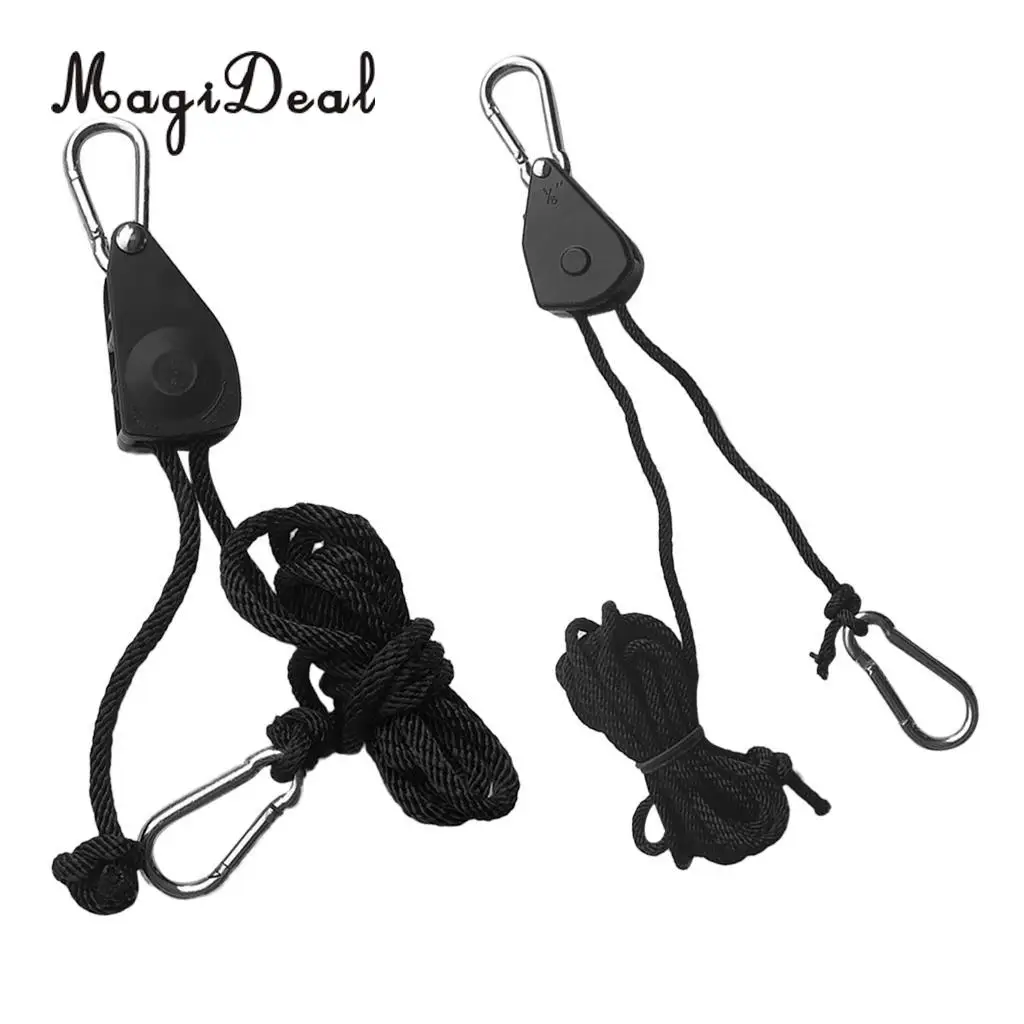 1 Pair 8ft Heavy Duty Strong 34KG Kayak Canoe Boat Tie Down Carabiner Hooks Ratchet Strap Pulley Rope