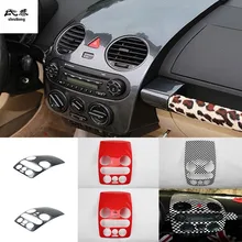 1pc carro adesivos de fibra de carbono abs material console central painel decoração capa para 2003-2012 volkswagen vw beetle