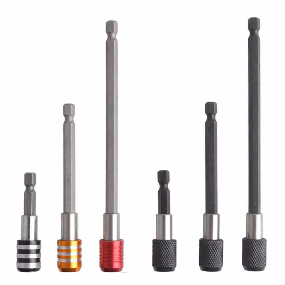 

New 6 Pcs 1/4 inch 6.35mm Hex Shank Magnetic Screwdriver Bit Holder C-RV Extension Adapter Set Drill Bit For Screws,Nuts
