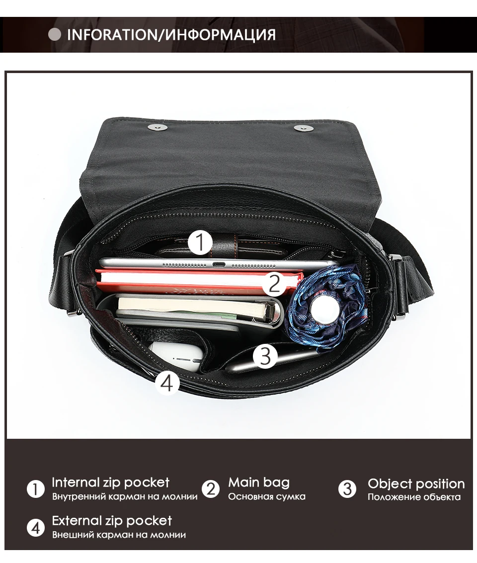 3 Famous Brand Leather Messenger Men's Shoulder Bag Male Casual Business Crossbody Tote Bags for Men Small Flap Handbag bolsas
