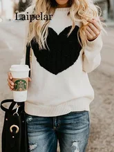 Laipelar Autumn winter heart knitted women sweaters pullovers long sleeve sweater slim Pull Femme jumpers New Laipelar Autumn winter heart knitted women sweaters pullovers long sleeve sweater slim Pull Femme jumpers New