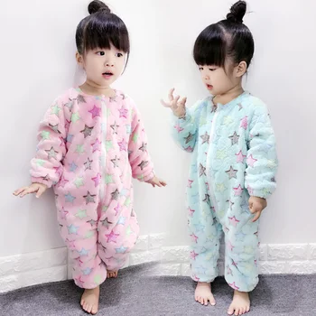 

Baby Pajama Add Wool Warm Zipper Sleepwear for Girl Boy Infant Cute Comfortable Soft Nightwear Little Kid Home Wear Prevent Cold