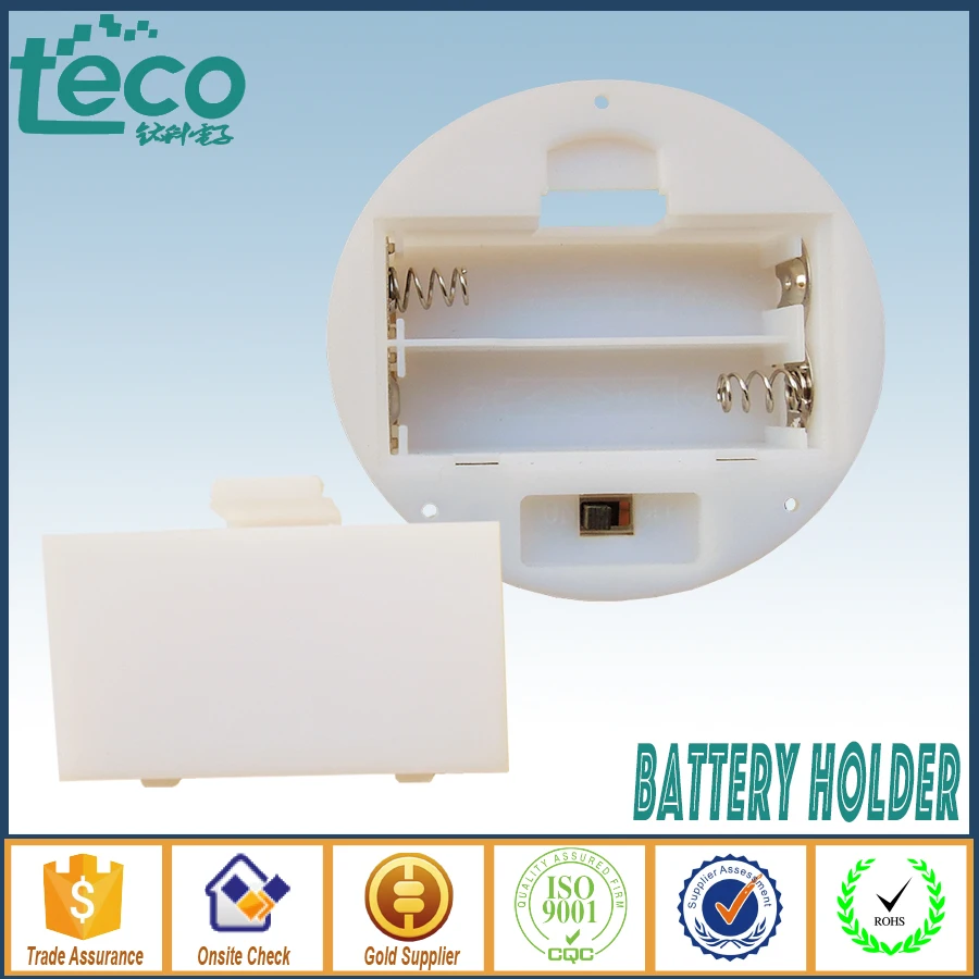 

5pcs/lot 2 AA round battery holder with cover & switch TBH-2A-2F