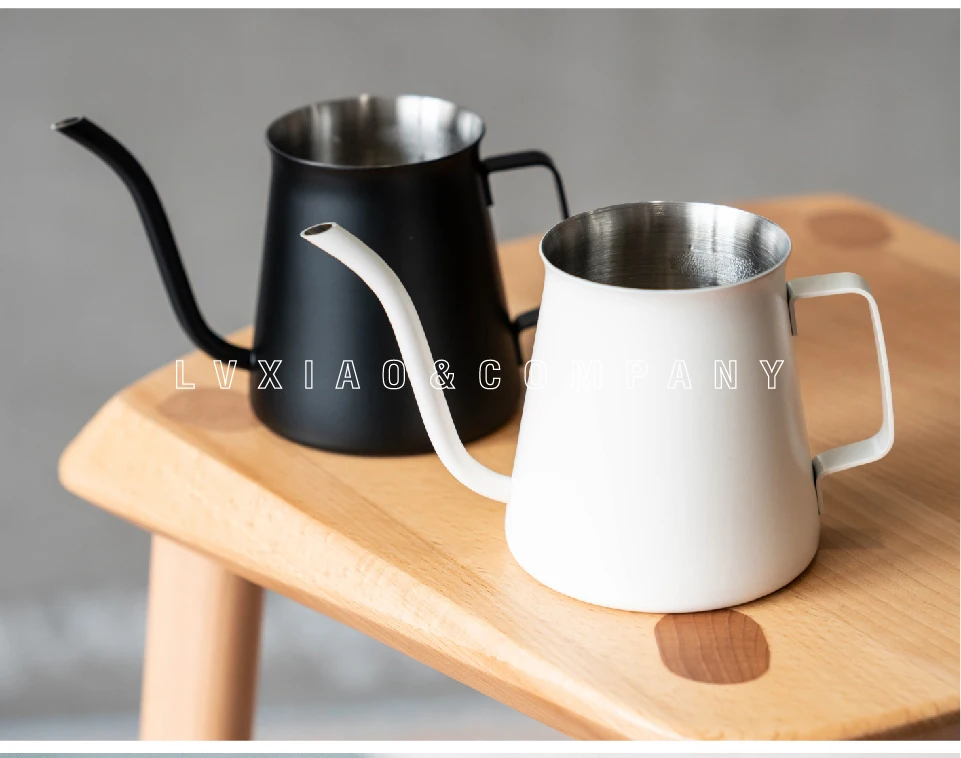Watchget, 350 мл, кофейник из нержавеющей стали, капельный чайник с длинным носиком, чашка для домашней кухни, залейте кофе и чайник