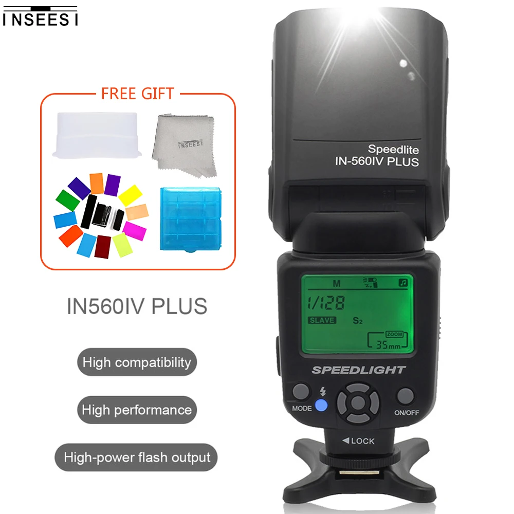 

INSEESI IN-560IV Plus LCD Screen Wireless Flash Speedlite Light Support S1/S2 For Pentax K-7 K-x K-m K20D K10D K200DSLR Cameras