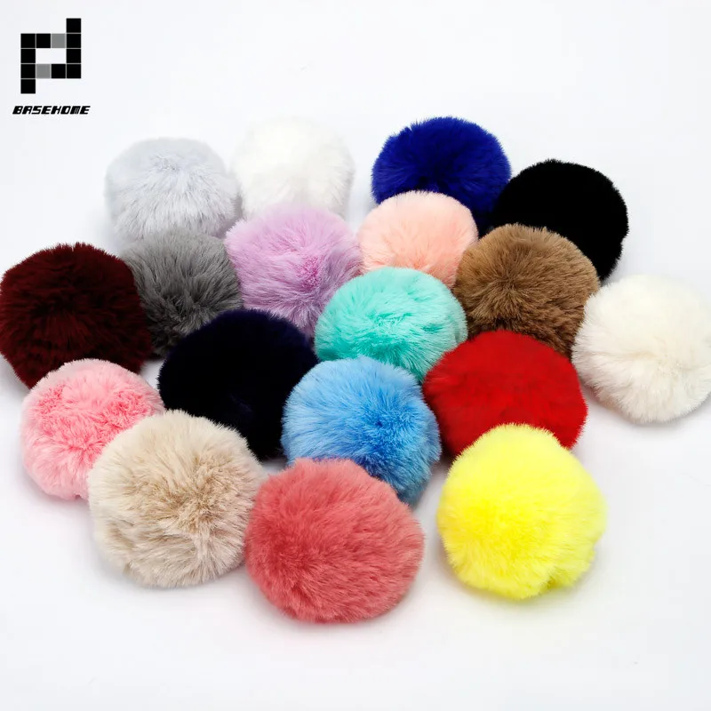 

BASEHOME Trinket Keychain Pompons Keychains Accessoreis Fur Charms Keychain Fluffy Key Chains For DIY Trinkets Pom Pom Keychain