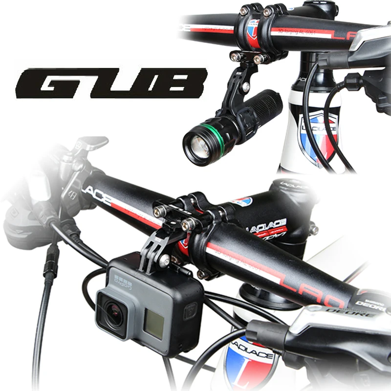 GUB 609 велосипедный держатель камеры с фонариком кронштейн адаптер велосипед MTB Велоспорт алюминиевый сплав камера подставка для GoPro