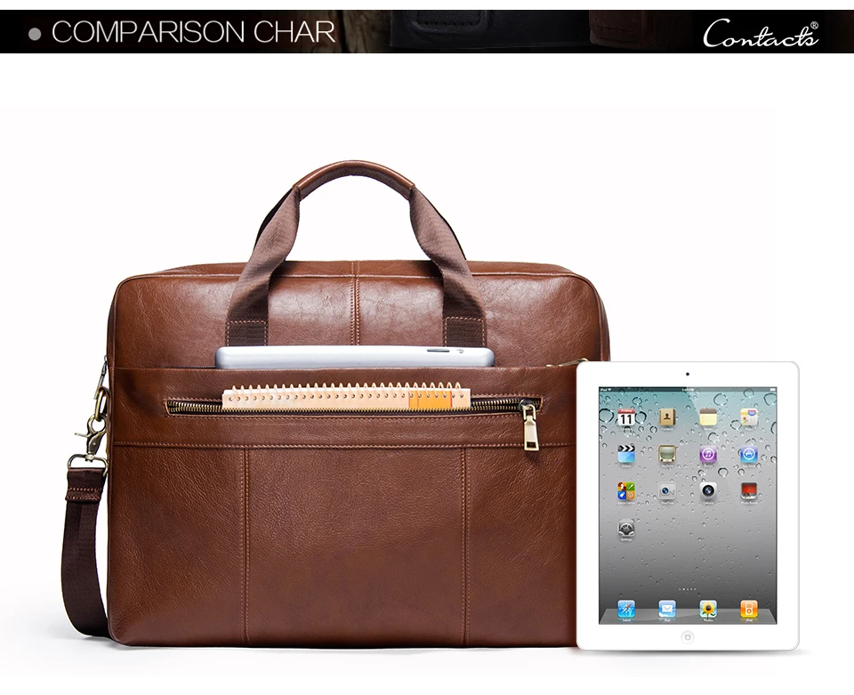 Новое поступление мужской портфель из натуральной кожи для 15,6 дюймового ноутбука, мужские сумки через плечо, большая деловая сумка на плечо для мужчин