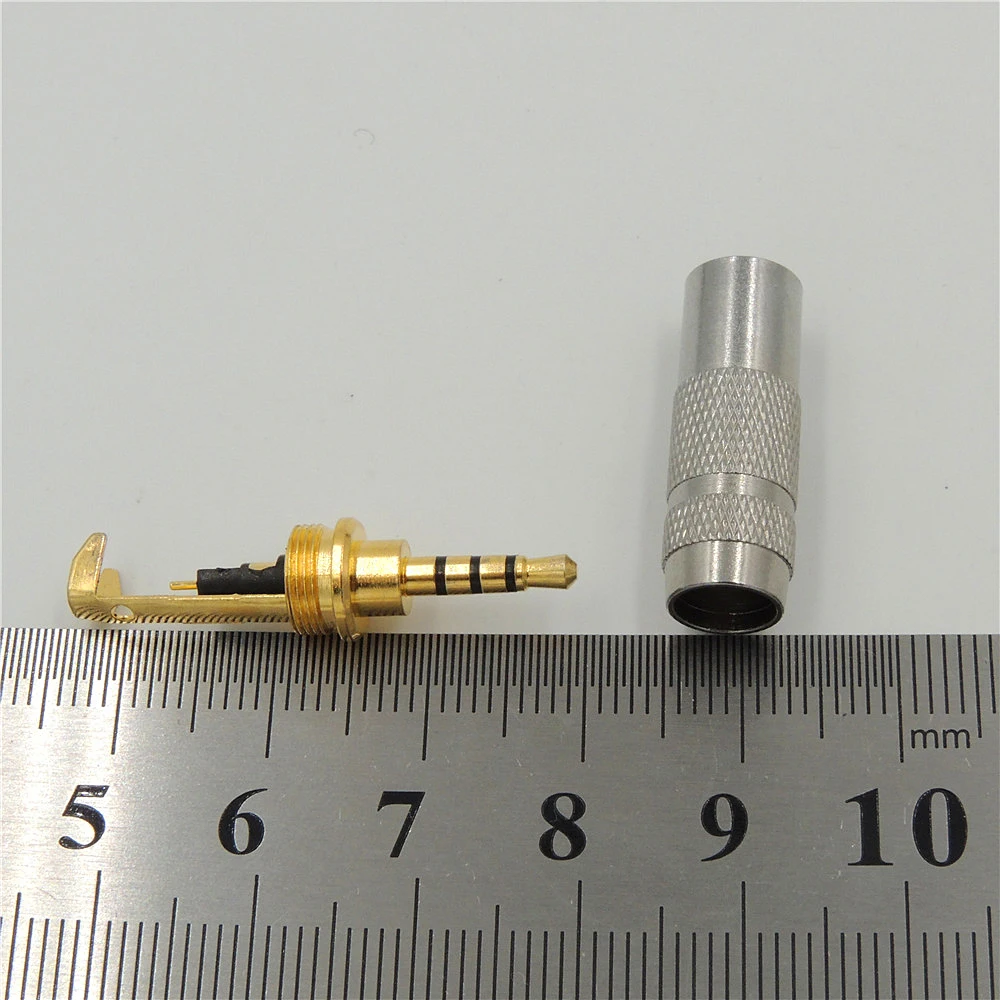 2 5mm Male Stereo 4 Pole Repair Headphone Plug Cable Audio Adapter Converter Solder DIY Connector Mini Plug jack Straight