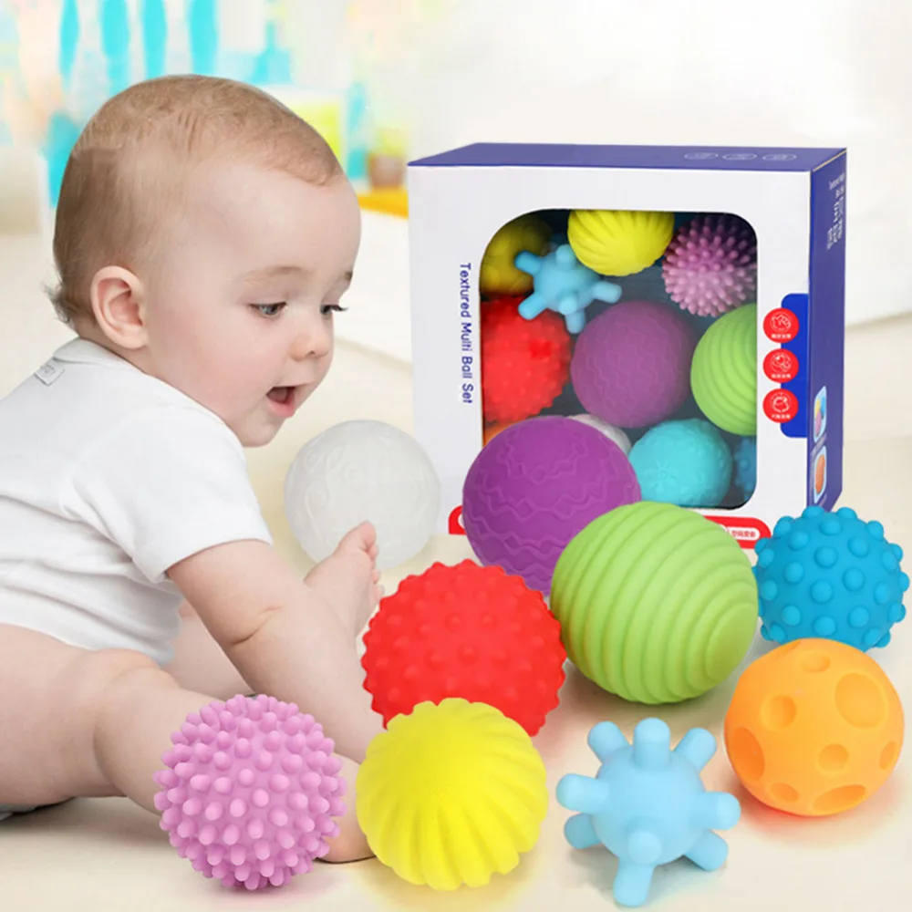 awesome  Baby Toys Hand Grasping Ball Soft Ball Textured Multi Ball Set Develop Baby's Tactile Senses Toy fo