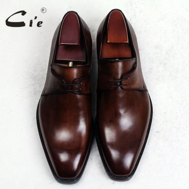 Cie/ ; Goodyear; Мужские модельные туфли ручной работы из телячьей кожи; классические туфли дерби; цветной светильник; дышащая обувь с коричневым покрытием; D141