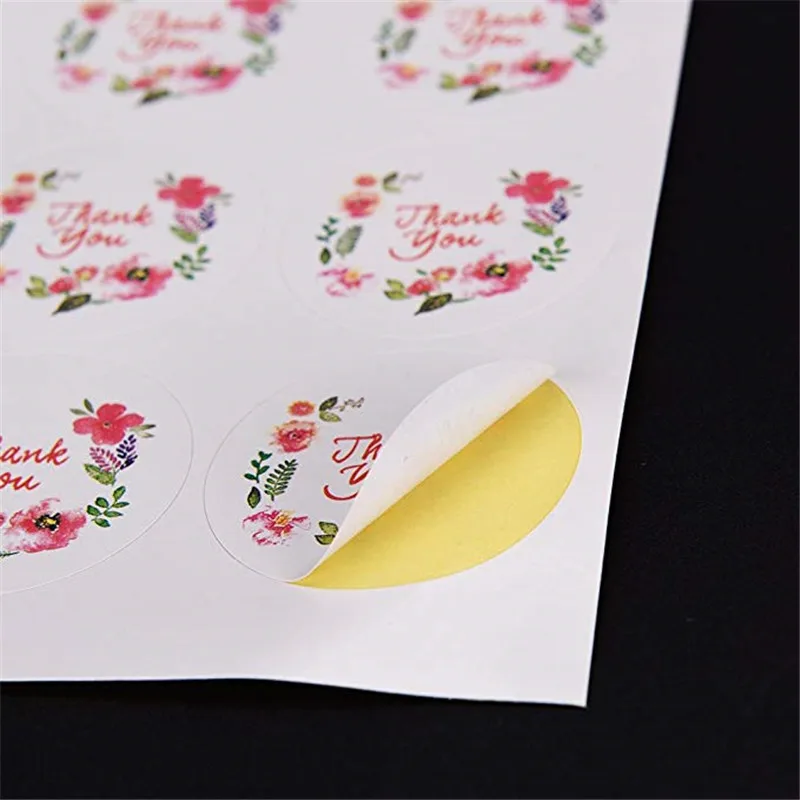 250 шт/25 листов круглые Спасибо наклейки Цветочные печати этикетки для DIY Подарочные бумажные конверты декоративные наклейки Скрапбукинг