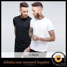 Fitness männer t-shirt herren t-shirts mode 2016 zwei pack stück baumwolle kurzarm t-shirt männer feste blaue t-shirts mann tops t