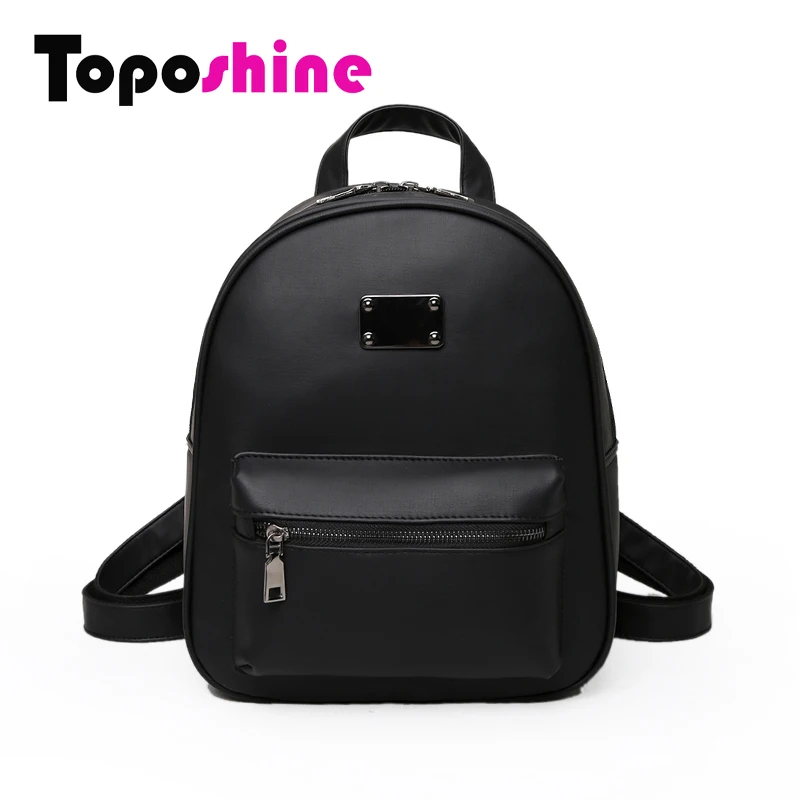 Toposhine Retro Popular font b Women b font font b Backpack b font Black PU Leather