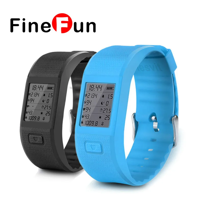 FineFun S3 Bluetooth Smart Sports Bracelet Wrist Record Temperature And Humidity Measuring Heart Rate Monitor For