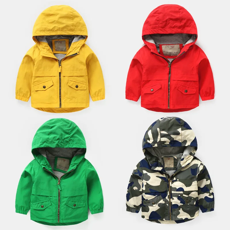 

spring autumn children's clothing long sleeve pure color polyester hooded casual zipper short thin baby boy jacket