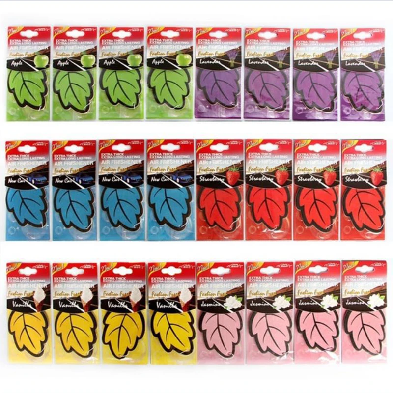 

car air freshener Auto Shine Paper Hanging car freshener Vanilla perfumed fragrance Leaf Shape 12pcs/set parfum voiture