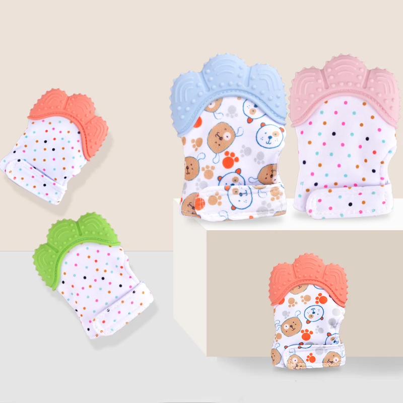 

1 Pcs Silicone Teether Baby Pacifier Glove Infant Teething Chewable Newborn Nursing Teether Beads Cartoon Kids Sucking Fingers