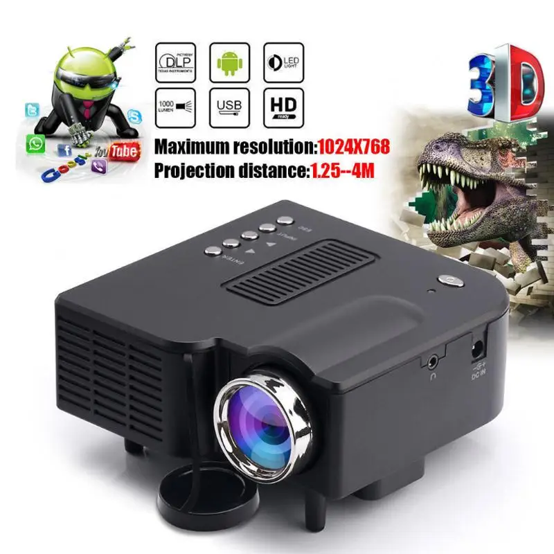 16: 9 500LM UC28B Projector Portable LED Projector TF Card USB Home Theater Office School Business Conference LED Projector 16: 9 500LM UC28B Projector Portable LED Projector TF Card USB Home Theater Office School Business Conference LED Projector