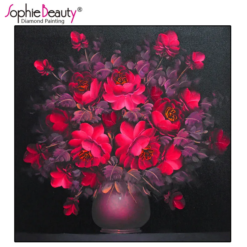 Sophie Beauty полностью Diy Алмазная картина вышивка крестиком блестящая ваза с