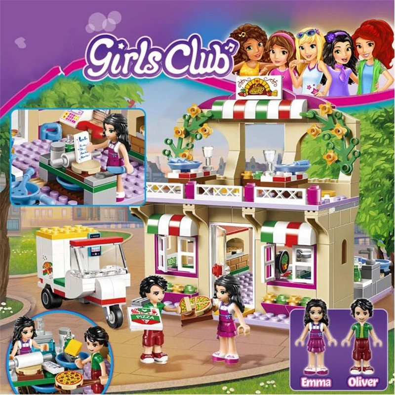 

Princess Girl Good Friend Series Restaurant Series Pizza Toys For Children Educational Building Blocks With Legoinglys
