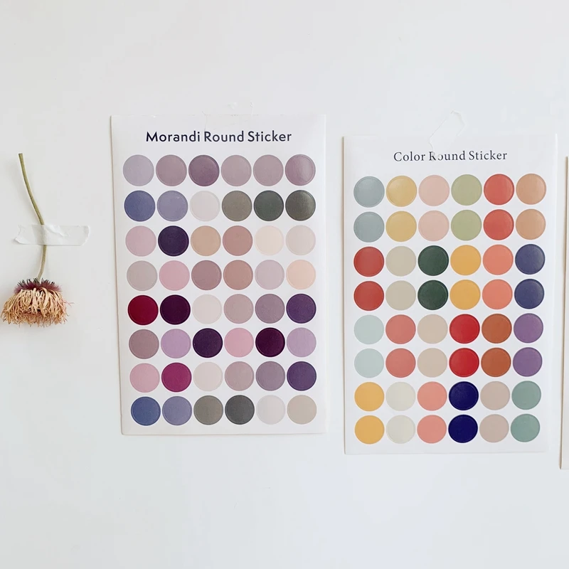 DIY наклейки dot Morandi earth color скрапбук альбом фотообои журнал проект изготовления счастливых открыток украшения уплотнительные наклейки