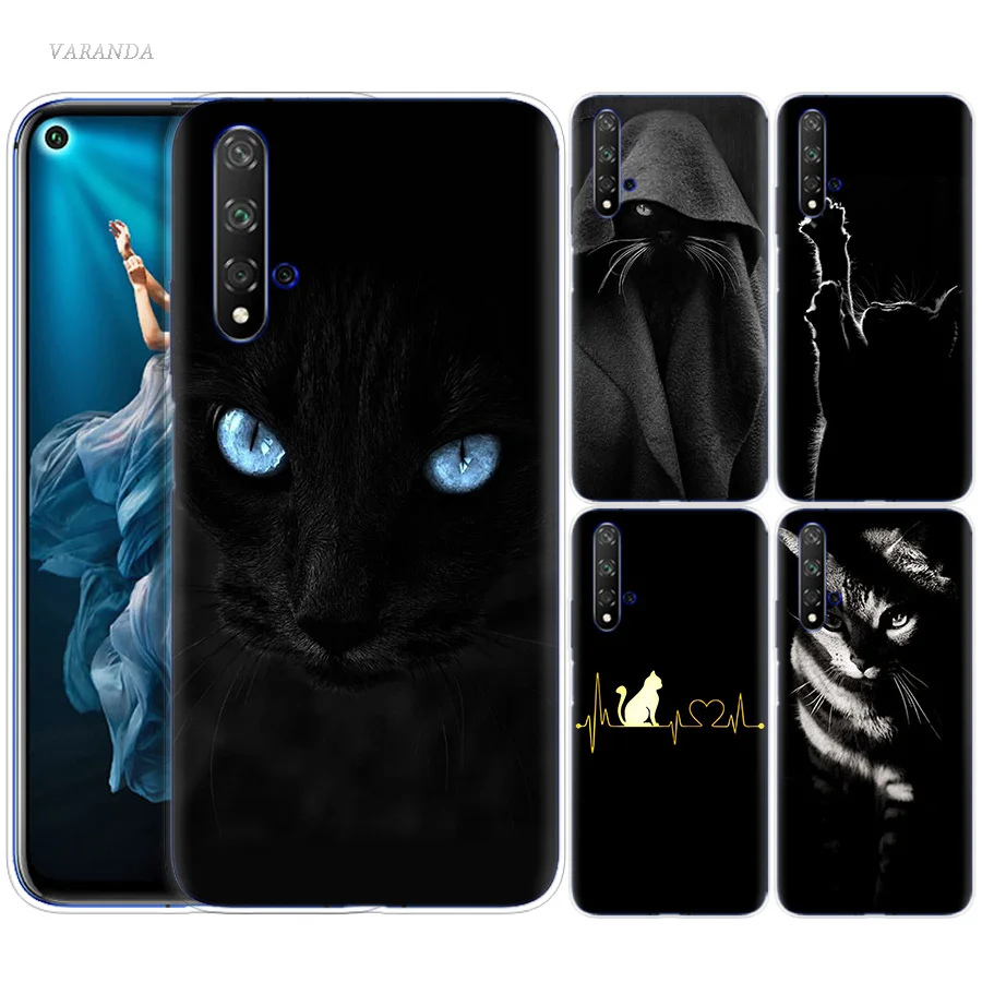 

Black Cat Cool Case for Huawei Honor 8X 8C 8 9 10 20 Play 8A lite Pro V20 Y9 Y7 Y6 Y5 Prime 2018 2019 Silicone Animal Phone Bags
