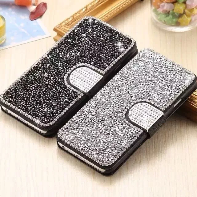 comprar 20 pcs Sumgo Para iPhone 6 6 s 7 8 Plus X Phone Case Moda Diamante de Couro Do Caso Da Aleta Macio caixa Do Telefone de TPU Para o iphone 8