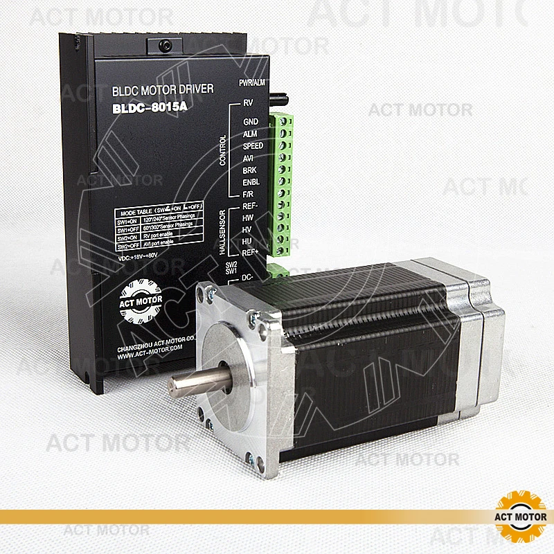 

ACT Motor 1PC Nema23 Brushless DC Motor 86BLF04 48V 440W 3000RPM 3Phase Single Shaft+1PC Driver BLDC-8015A 50V US DE UK JP Free