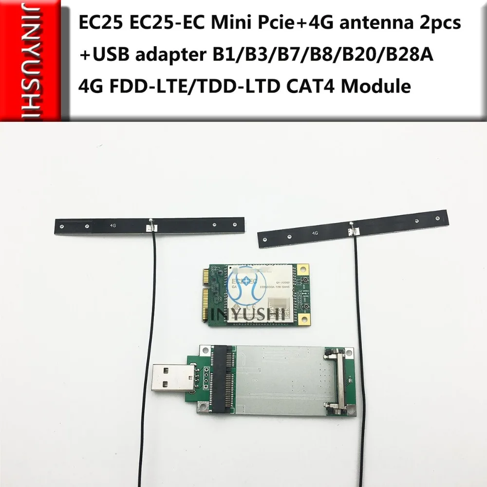 JINYUSHI EC25 EC25-EC мини Pcie + 4G Антенна 2 шт. USB адаптер B1/B3/B7/B8/B20/B28A FDD-LTE/TDD-LTD CAT4 модуль |