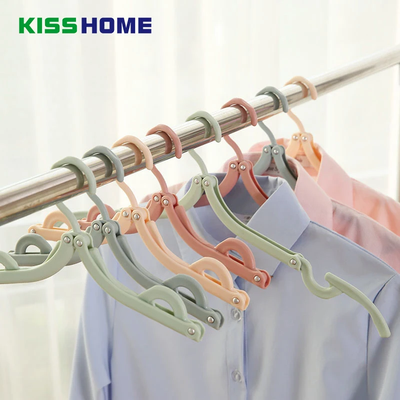 4 Color Plastic Windproof Clip Foldable Coat Hanger Protable Bathroom ...