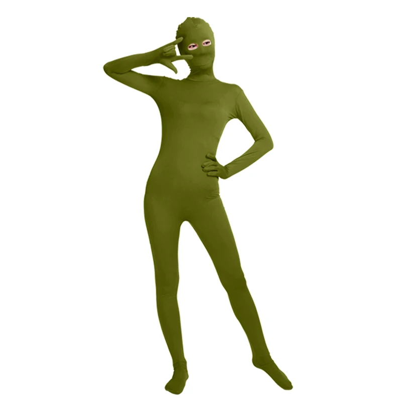 Ensnovo женщины zentai боди лайкра нейлон спандекс костюм глаза открытый Unitard леопардовый комбинезон для женщин Косплей Хэллоуин Вечерние - Цвет: Army Green