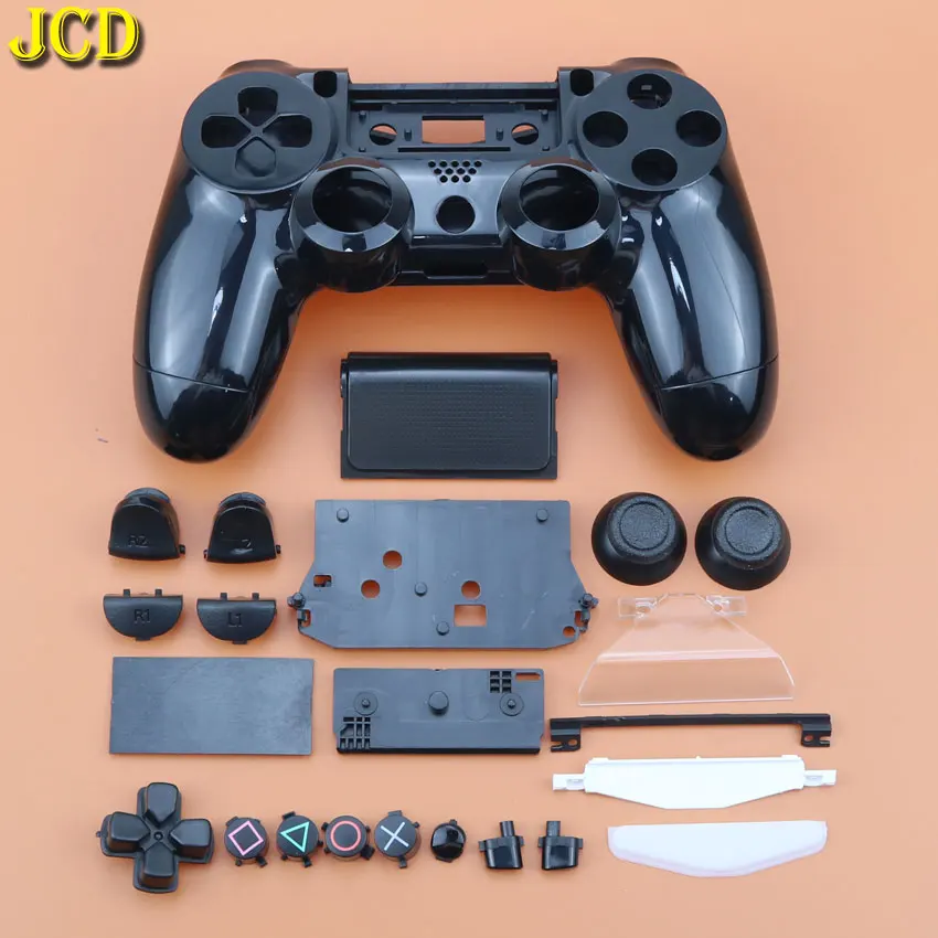 JCD Геймпад контроллер полный корпус и кнопки мод комплект для DualShock playstation 4 PS4 контроллер ручка Корпус чехол Крышка - Цвет: Black