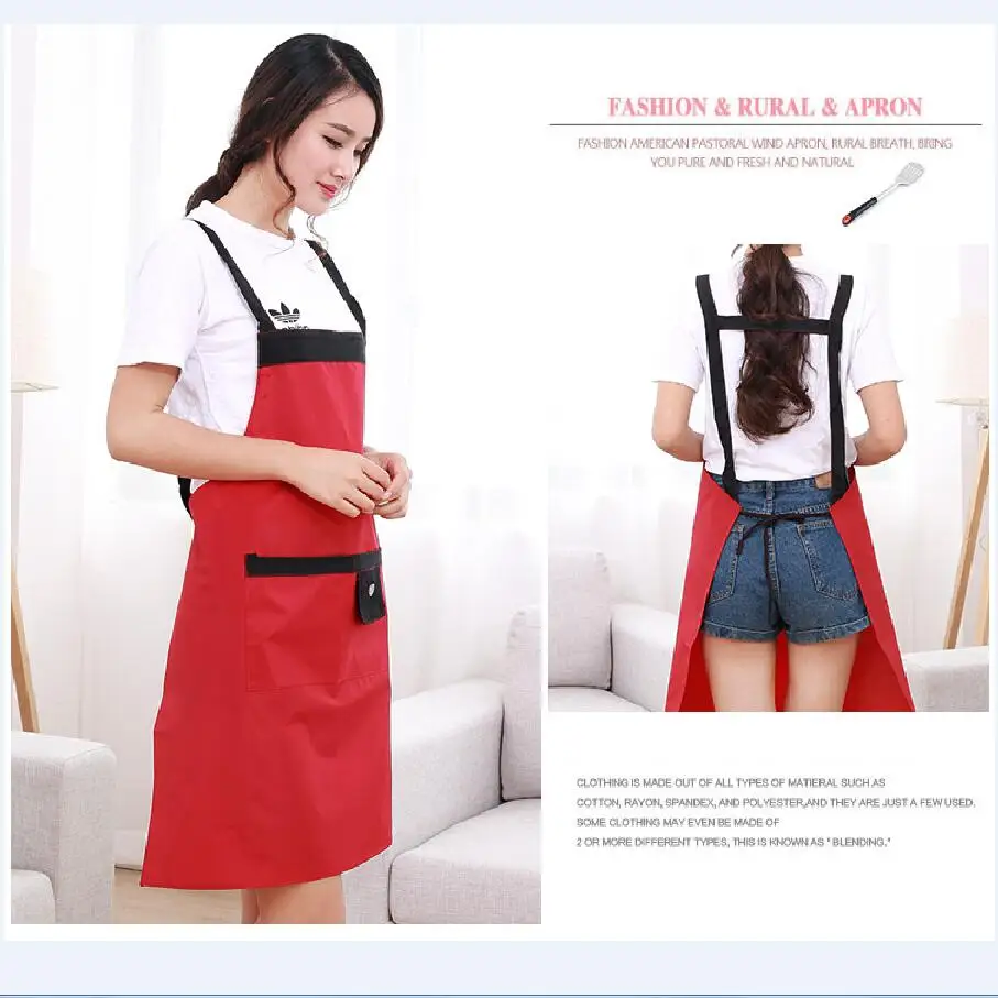 Pvc Waterproof Adjustable Apron Bib Uniform With 2 Pockets Hairdresser