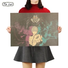 Gravata ler famoso suspense comics death note papel kraft cartaz decoração pintura adesivos de parede 51.5x36cm
