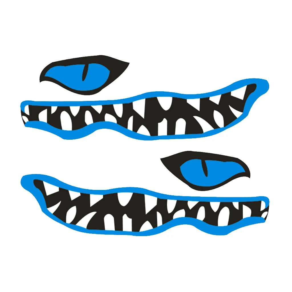 New Vinyl Decal 1 Pair River Monster Mouth & Eye Decal Stickers for Kayak Canoe Boat Car Truck Yaht Dinghy Window Decoration