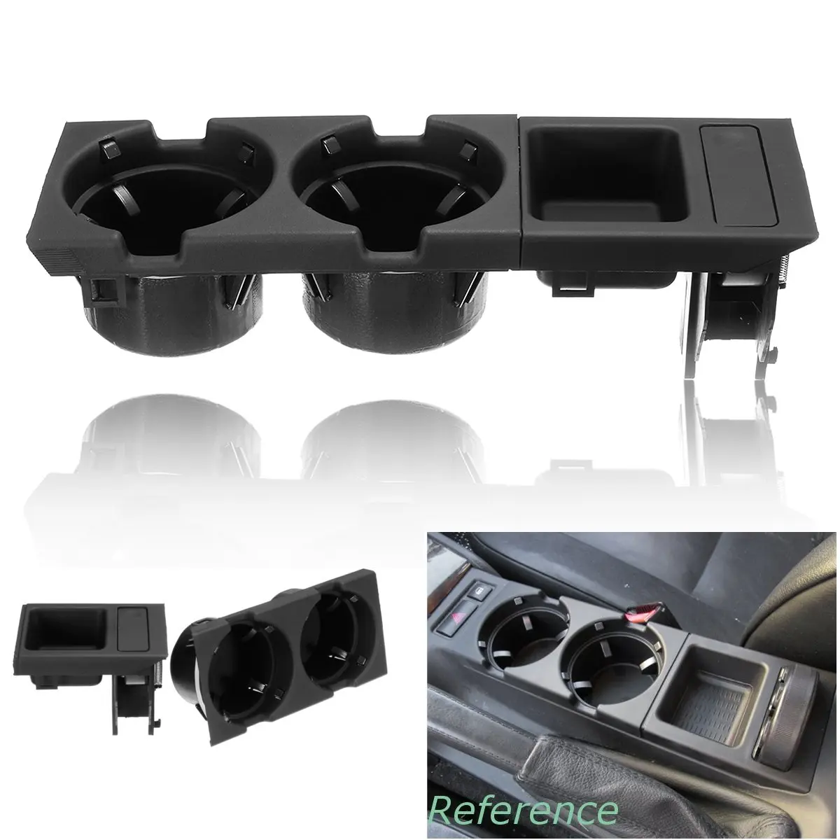 Black Double Hole Car Vehicle Front Center Console Storage font b Box b font Coin Cup