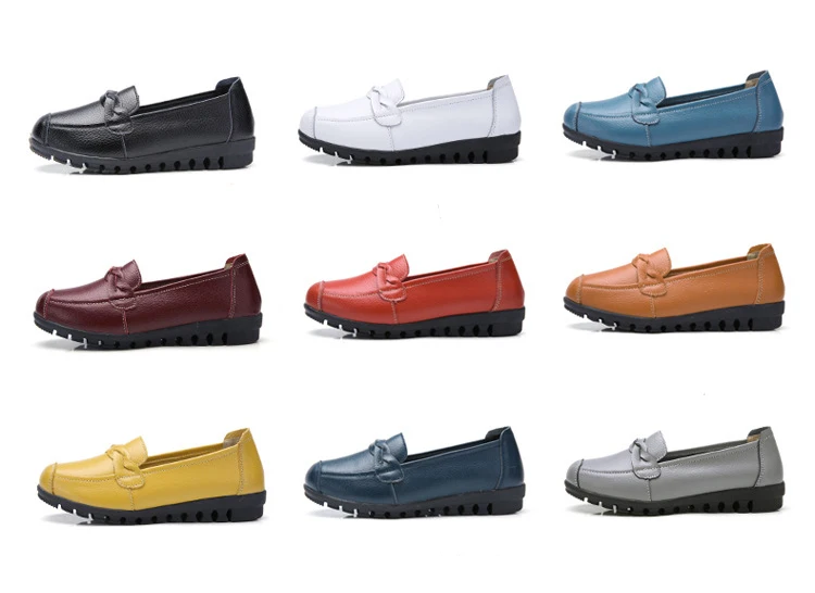 AH 2669-2019 Spring Autumn Women Flat Shoes Genuine Leather Woman Shoe-1