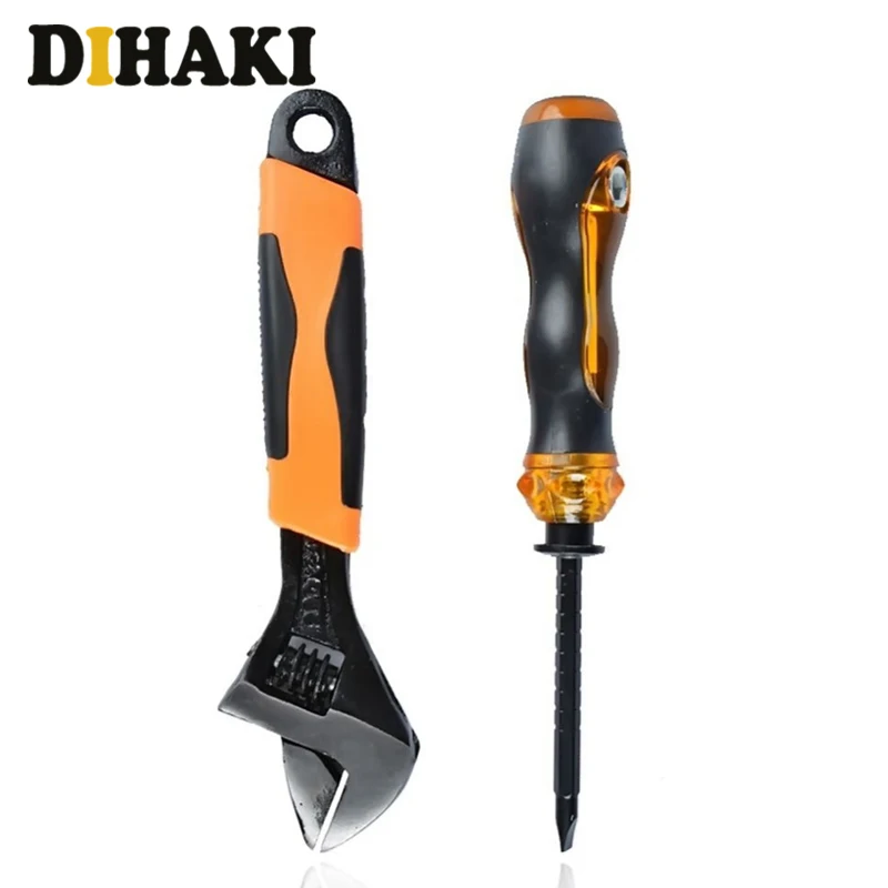 

2pcs/set Practical Double Head Screwdriver Have Phillips and Slotted Screwdriver with Wrench Spanner For Home Hand Tools