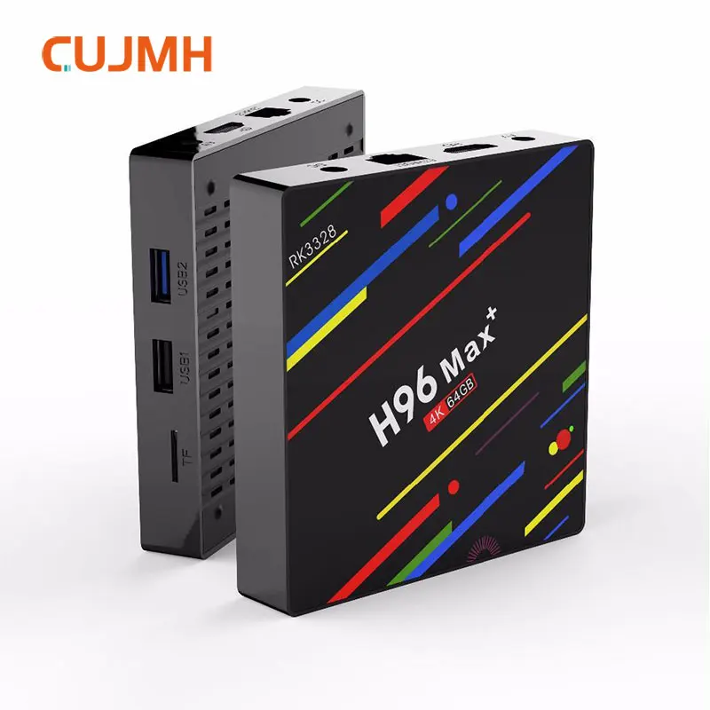 CUJMH H96 Max плюс ТВ коробка RK3328 4 ГБ 64 ГБ USB 3,0 2,4 г/5 г H.265 двойной WI-FI Bluetooth 4,0 4 K HD h96 max + Media Player Android 8,1