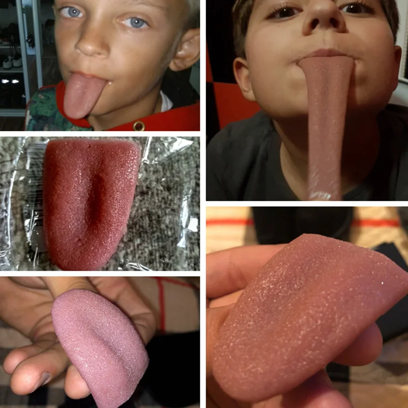 

Funny Prank Toys Fake Through Tongue Joke Prank Tricks Toys For Children Adult Halloween Horrific Prop