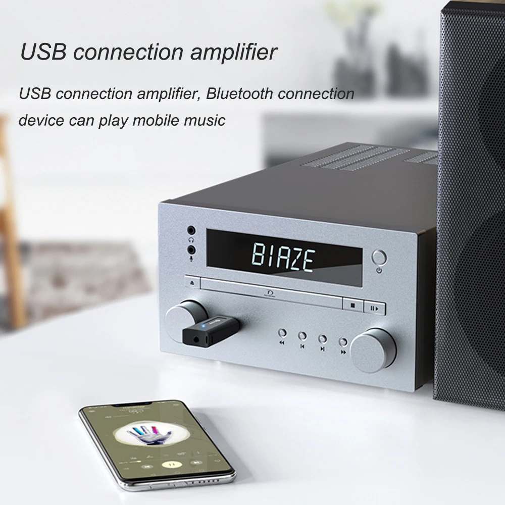 JINSERTA Автомобильный USB Bluetooth 5,0 аудио приемник Plug and Play 3,5 мм AUX аудио адаптер Автомобильный Mp3 плеер для автомобиля ТВ динамик