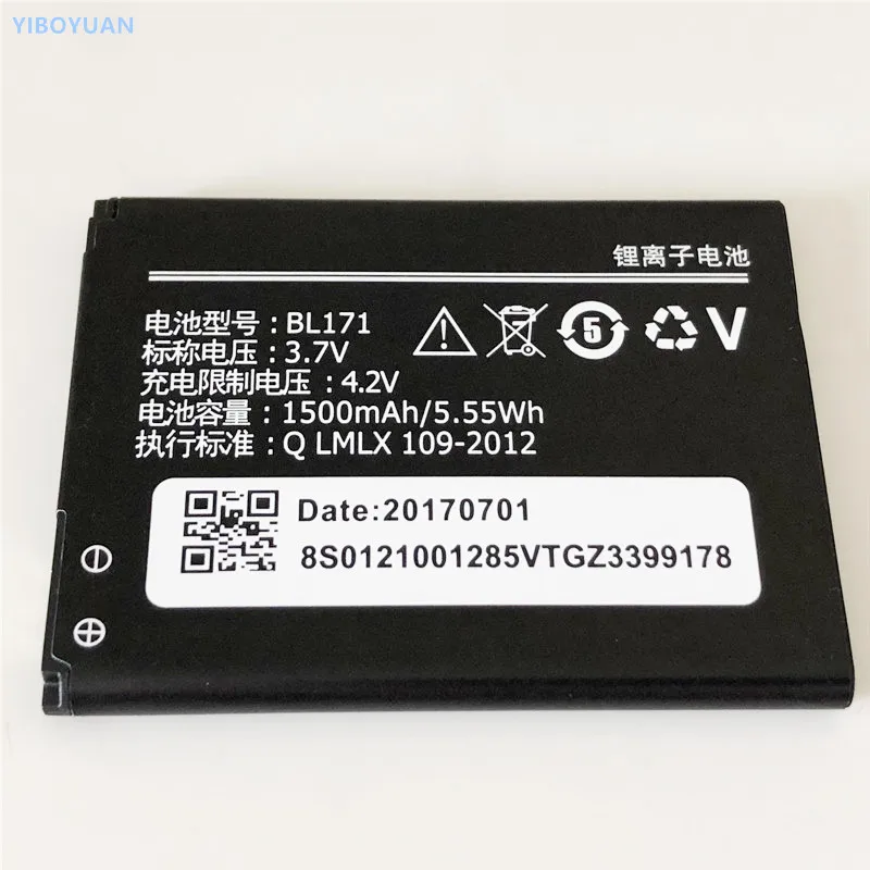 3,7 V 1500 мА/ч, BL171 для lenovo A319 A356 A368 A370E A375E A376 A60 A65 A500 A390 A390T батарея