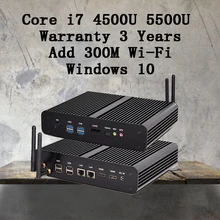 Mini pc graphique hd 5500 без ventilateur windows 2 hdmi sd заказ 4 К htpc mini-itx микро-intel core i7 5500u мини компьютер