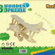 Деревянный 3D головоломка DIY плоскости Конструкторы для детей и взрослых