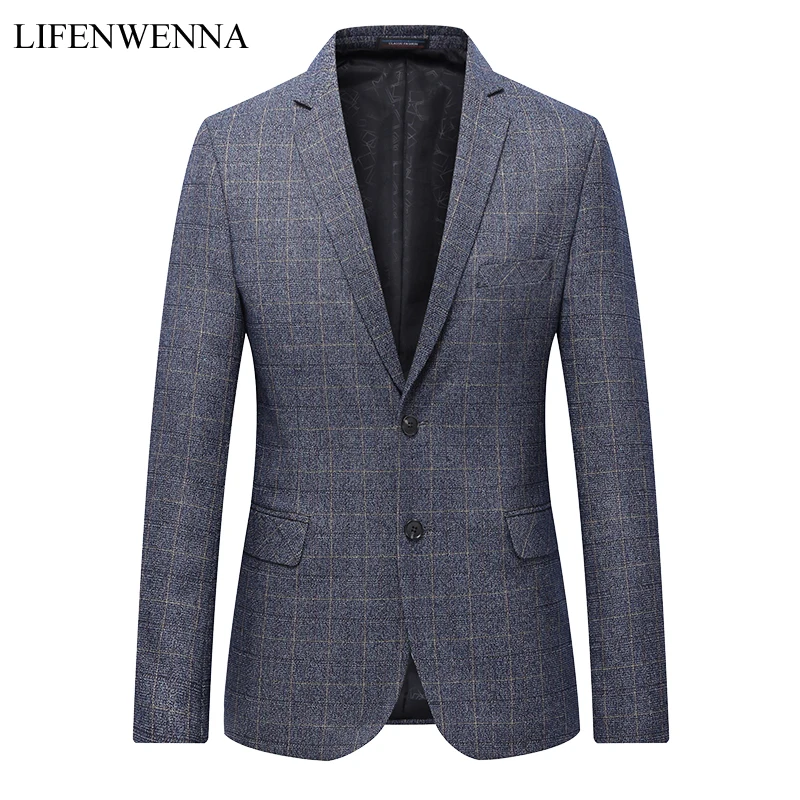 2019 Men's Korean Slim Fit Fashion Blazer Suit Jacket Casual Male ...