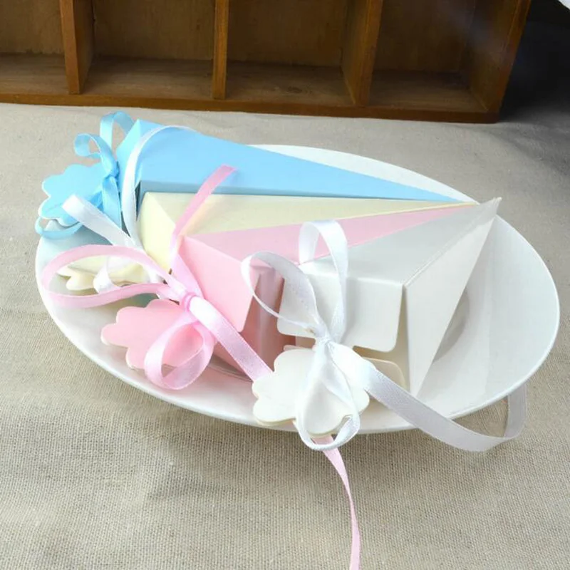 50pcs Ice Cream Candy Box Wedding Gift Sweet Box With Ribbon Wedding Gifts For Guests Wedding Decoration Event Party Supplies bridesmaid gift bags
