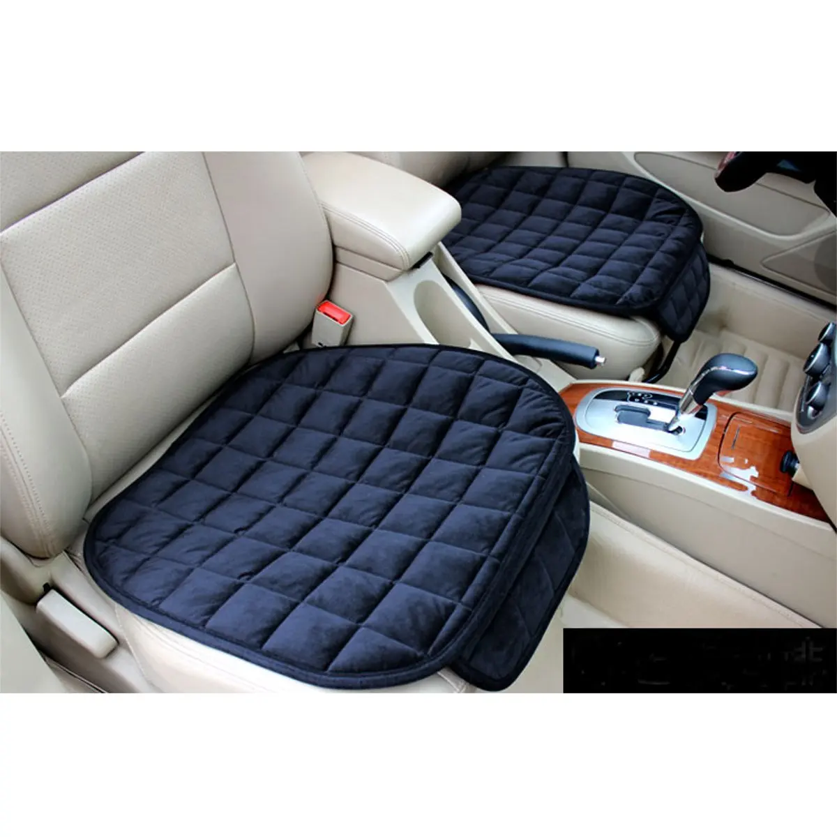 Car Front Rear Universal Seat Cover Winter Warm Black Seat Cushion Anti-Slip Rear Back Chair Seat Pad For Vehicle Auto Protector - Название цвета: Front Black