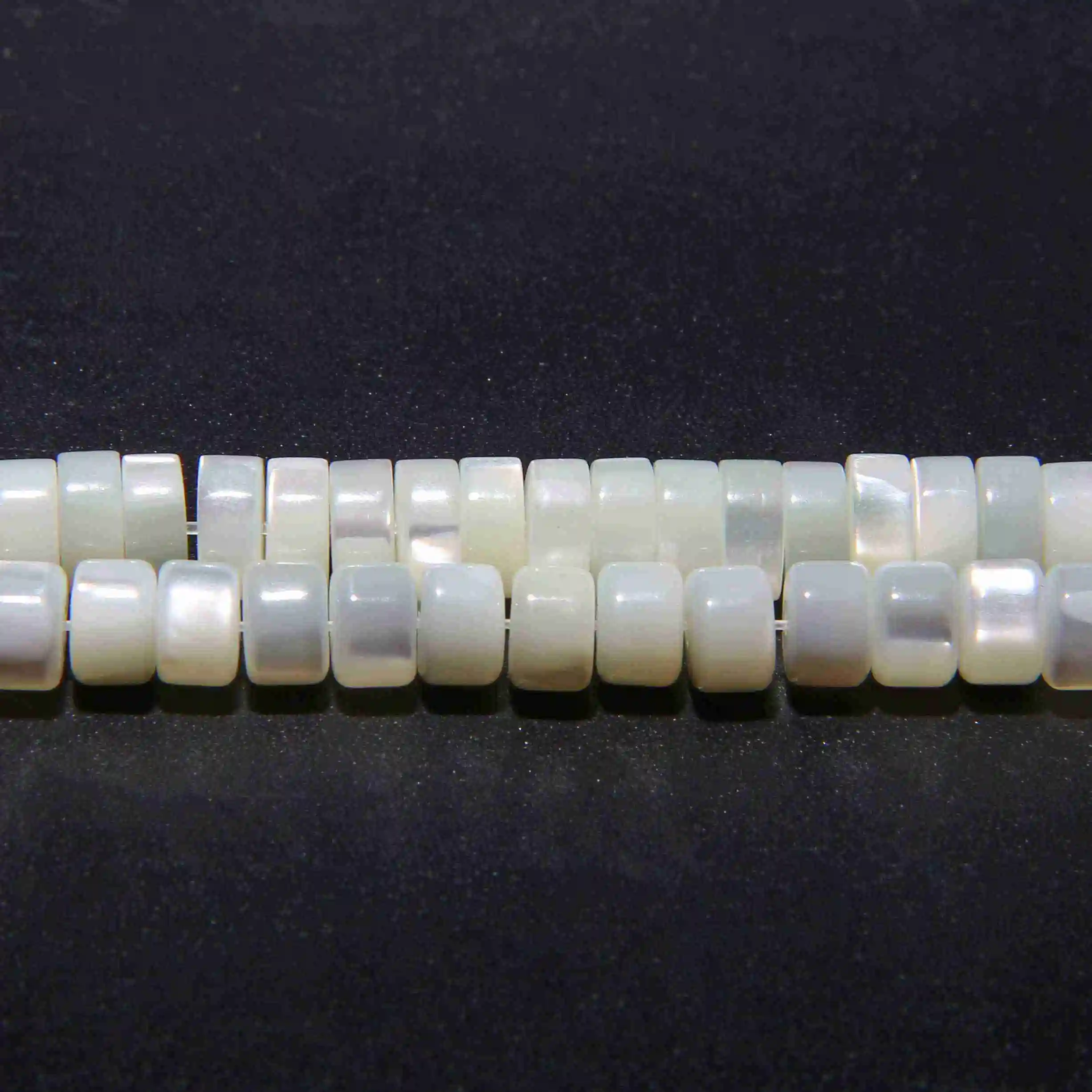 

White Natural Mother of Pearl Shell Round Ring Beads Shell Round Necklace Crafts 15"Approx 39CM Per Strand