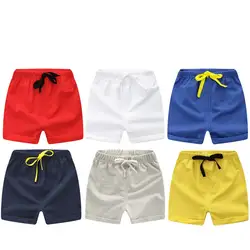 Летние детские Шорты хлопковые шорты для мальчиков и девочек брендовые Шорты Трусики для малышей Детские пляжные короткие спортивные